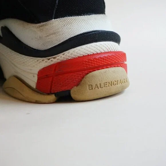 Balenciaga Triple S Mesh/ Leather Black Red White Trainers - Size EU 39 - Picture 7 of 13